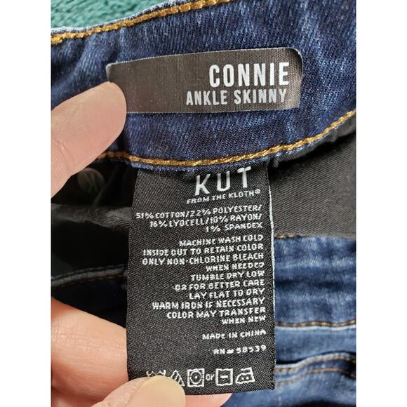 Kut From The Kloth Jeans Size 2 Womens Blue Pants Denim Connie Ankle Skinny - Picture 4 of 13